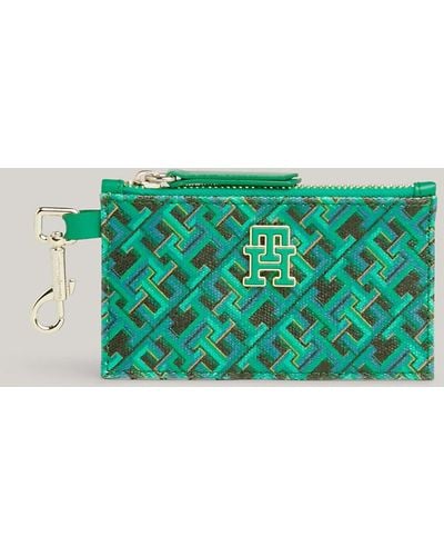 Tommy Hilfiger Th Monoplay Clip-on Credit Card Holder - Green