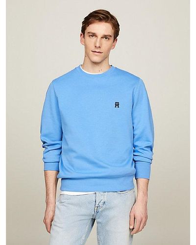 Tommy Hilfiger Th Monogram Sweatshirt Met Ronde Hals - Blauw