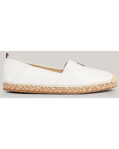 Tommy Hilfiger Espadrilles plates en cuir lisse - Multicolore