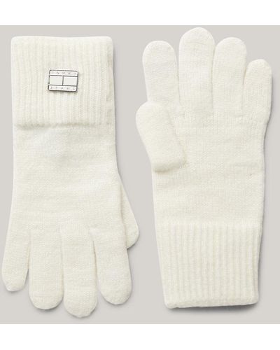 Tommy Hilfiger Cosy Rib-knit Cuff Gloves - Natural