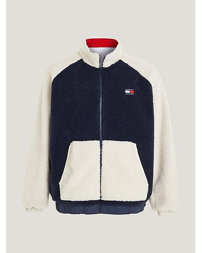 Tommy Hilfiger Plus Reversible Relaxed Sherpa-jack - Blauw