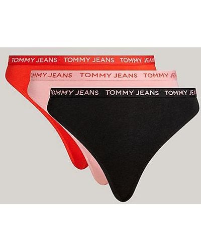 Tommy Hilfiger Essential Set Van 3 High Rise Logo-strings - Meerkleurig