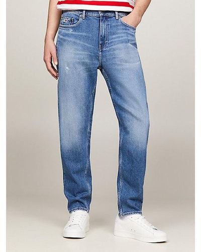 Tommy Hilfiger Classics Isaac Relaxed Tapered Jeans im Used Look - Blau