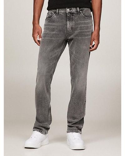 Tommy Hilfiger Ryan Regular Straight Faded Zwarte Jeans - Grijs