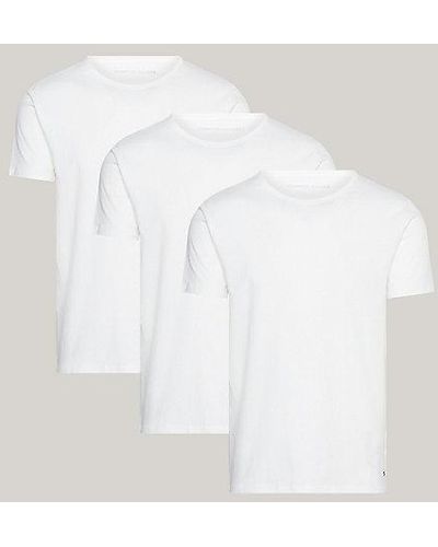 Tommy Hilfiger Baumwoll-T-Shirts im Dreierpack - Weiß