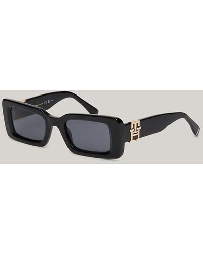 Tommy Hilfiger Th Monogram Small Rectangular Sunglasses - Black