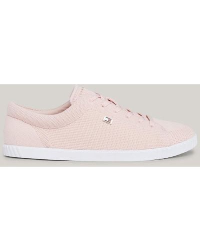 Tommy Hilfiger Essential Lace-up Knit Trainers - Pink