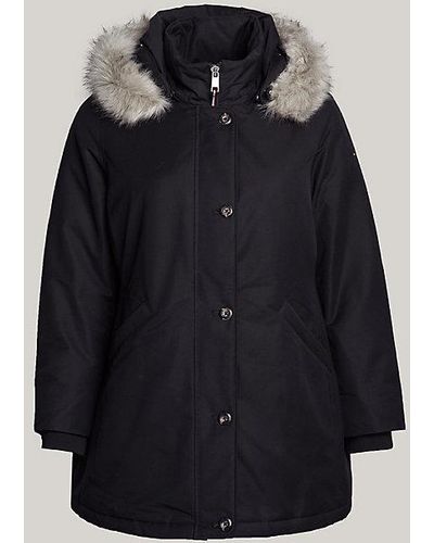 Tommy Hilfiger Curve Gewatteerde Parka Met Capuchon - Zwart