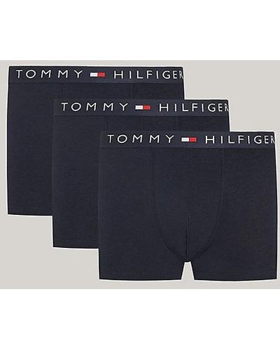 Tommy Hilfiger 3er-Pack TH Original Trunks mit Logo-Bund - Blau