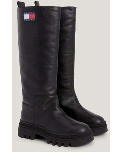 Tommy Hilfiger Chunky Cleat Knee-high Boots - Black