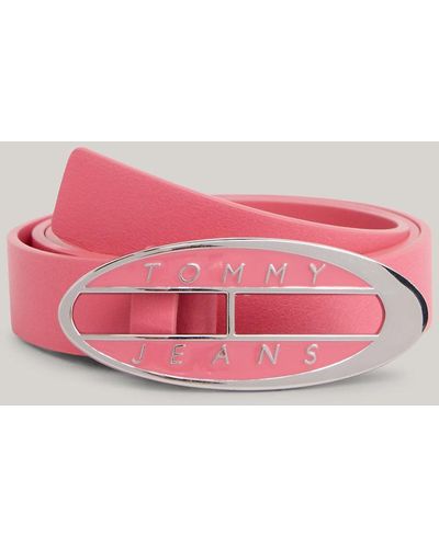 Tommy Hilfiger Ceinture en cuir à boucle avec plaque Origin - Rose