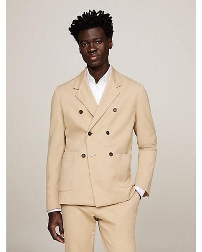 Tommy Hilfiger Double-breasted Unconstructed Blazer - Naturel