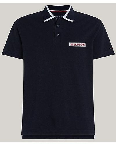 Tommy Hilfiger Regular Fit Poloshirt mit Kontrast-Kragen - Blau