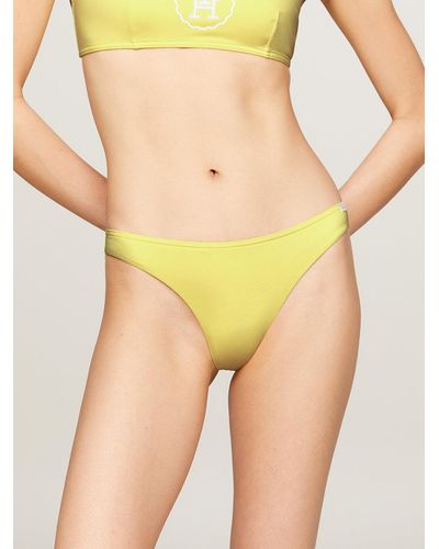Tommy Hilfiger Th Monogram Stamp Brazilian Bikini Bottoms - Yellow