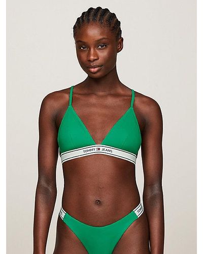 Tommy Hilfiger Parte superior de bikini con logo - Verde