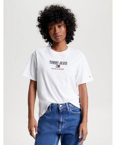 Tommy Hilfiger Camiseta Archive de punto con corte amplio - Blanco