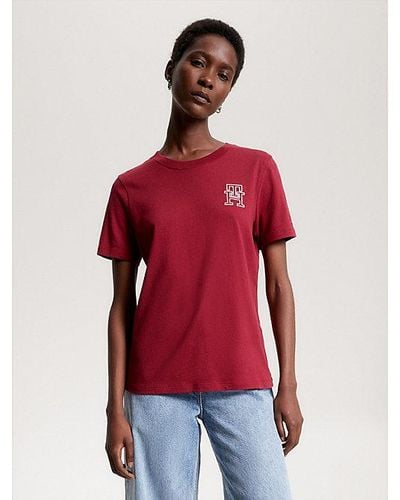 Tommy Hilfiger Camiseta Modern con monograma TH - Rojo