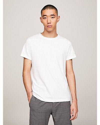 Tommy Hilfiger Camiseta de corte slim con logo en la manga - Blanco