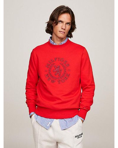 Tommy Hilfiger Sweatshirt Met Oversized Embleem - Rood