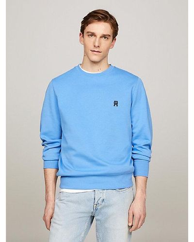 Tommy Hilfiger Th Monogram Sweatshirt Met Ronde Hals - Blauw