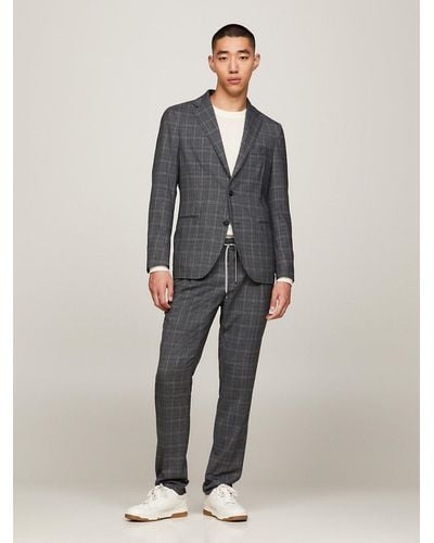 Tommy Hilfiger Prince Of Wales Check Travel Suit - Grey