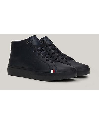 Tommy Hilfiger Premium Leather Sneaker mit TH-Monogramm - Blau