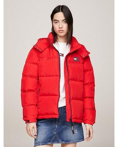 Tommy Hilfiger Alaska-Puffer-Jacke mit Kapuze - Rot