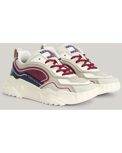 Tommy Hilfiger Chunky Panelled Runner Trainers - Red