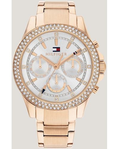 Tommy Hilfiger Rose Gold Crystal Dial Watch - Natural