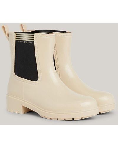 Tommy Hilfiger Essential Cleat Block Heel Rain Boots - Natural