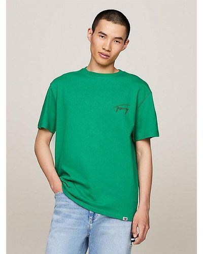 Tommy Hilfiger Logo-T-Shirt mit Rundhalsausschnitt - Grün