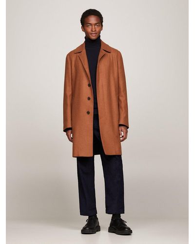 Tommy Hilfiger Single Breasted Army Coat - Natural