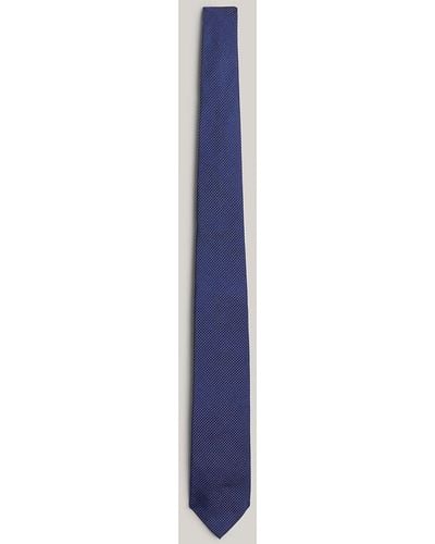 Tommy Hilfiger Cravate à micro-pois en soie - Bleu
