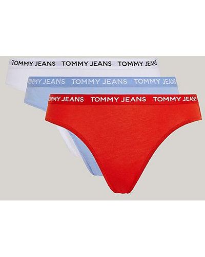 Tommy Hilfiger Pack de 3 braguitas Essential Classics con logo - Rojo