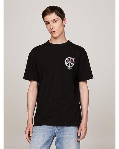 Tommy Hilfiger T-shirt Met Logo Op De Achterkant - Zwart