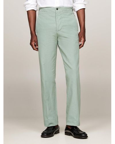 Tommy Hilfiger Pressed Crease Adjustable Waist Trousers - Green