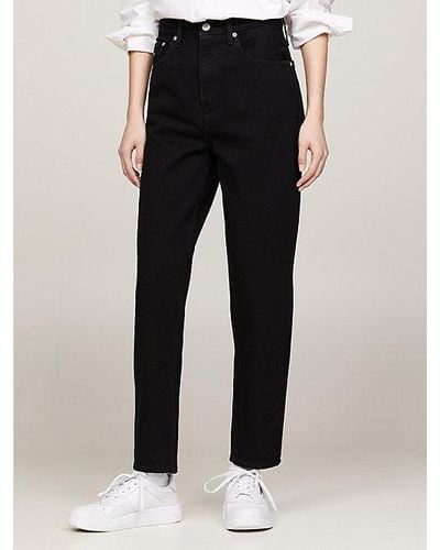 Tommy Hilfiger Mom Ultra High Rise Tapered Jeans - Zwart