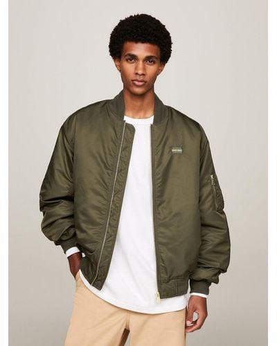 Tommy Hilfiger Essential Relaxed Padded Bomber Jacket - Green