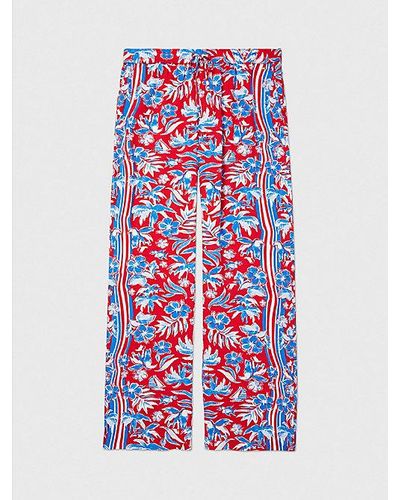 Tommy Hilfiger Adaptive Hose mit tropischem Schal-Print - Weiß