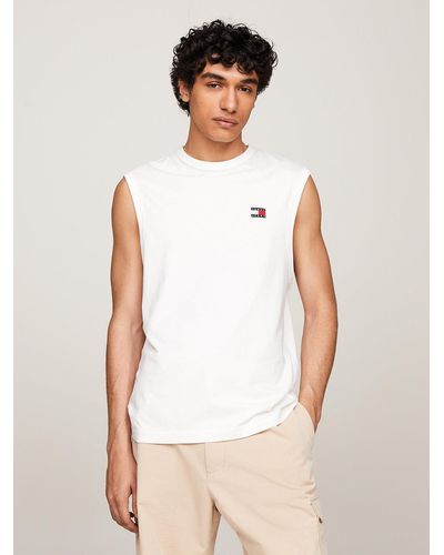 Tommy Hilfiger Crew Neck Badge Tank Top - White