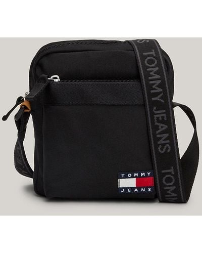 Tommy Hilfiger Essential Logo Strap Reporter Bag - Black