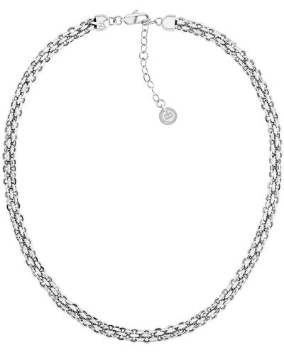 Tommy Hilfiger Stainless Steel Intertwined Chain Necklace - White