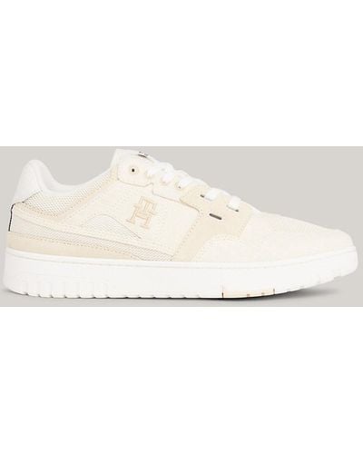 Tommy Hilfiger Mixed Texture Basketball Trainers - Natural