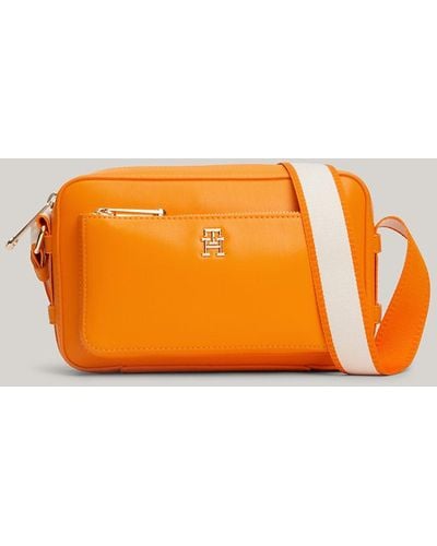 Tommy Hilfiger Iconic Th Monogram Small Camera Bag - Orange