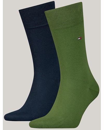 Tommy Hilfiger Lot de 2 paires de chaussettes classiques - Vert