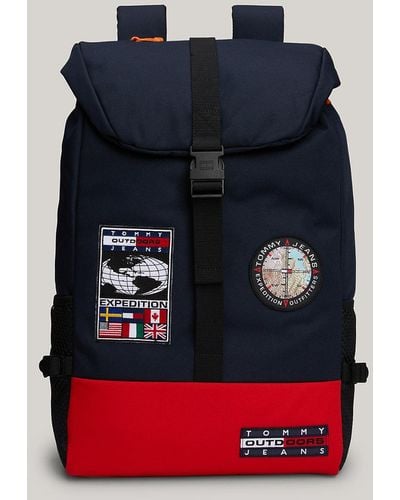 Tommy Hilfiger Archive Logo Mesh Pocket Backpack - Blue
