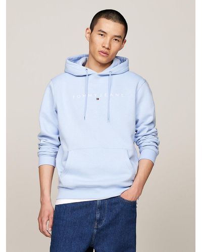 Tommy Hilfiger Logo Embroidery Hoody - Blue