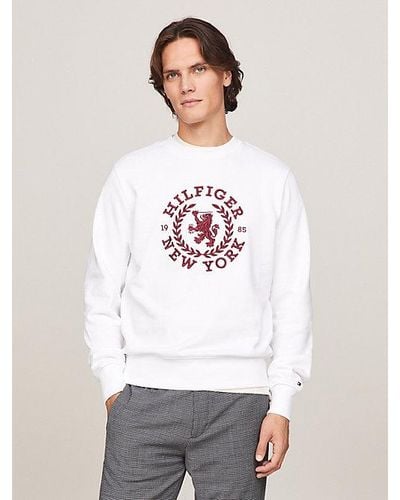 Tommy Hilfiger Sweatshirt mit Oversize-Wappen - Weiß