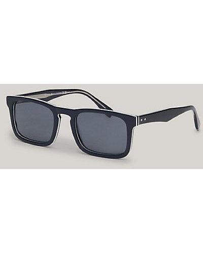 Tommy Hilfiger Rechteckige Sonnenbrille mit Nietendetails - Blau
