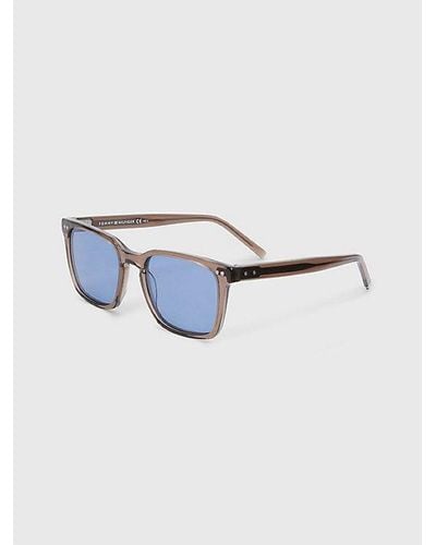 Tommy Hilfiger Rechteckige Sonnenbrille mit Nieten-Detail - Blau